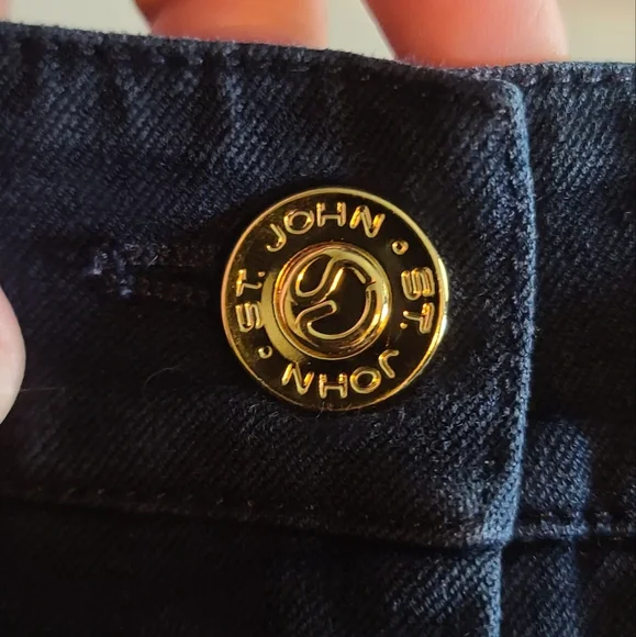 St. John Sport Classic Stretch Fit Wide Leg High Rise Jeans Size 8 Dark Wash - Picture 5 of 11